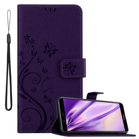 Cadorabo  Hülle für Honor 7C  Huawei Y7 2018 Blumen Design Magnetverschluss 