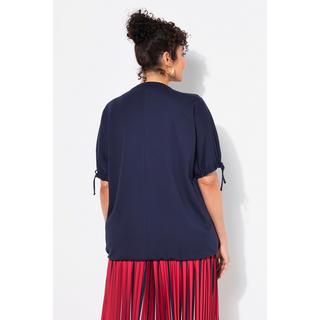 Ulla Popken  Sweat-shirt oversize, col tunisien et manches courtes 