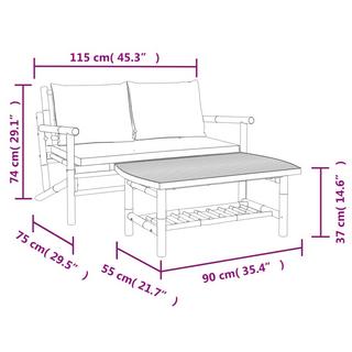 VidaXL Garten lounge set bambus  