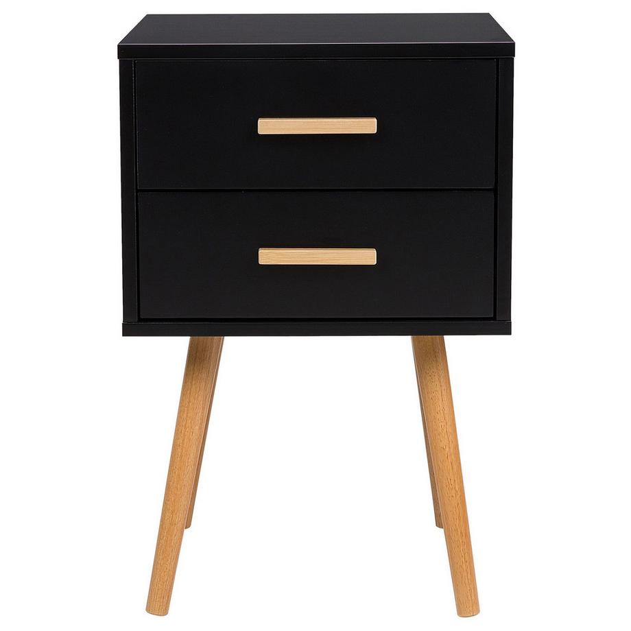 Beliani Nachttisch mit 2 Schubladen aus MDF-Platte Klassisch ALABAMA  