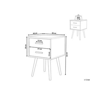 Beliani Comodino 2 cassetti en Fibra a media densità (MDF) Classico ALABAMA  