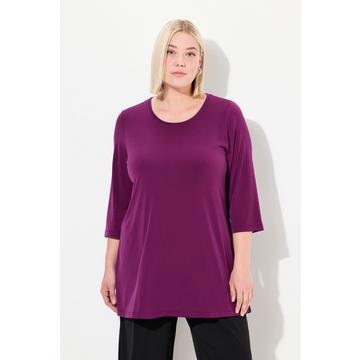 Longshirt,  A-Linie, Rundhalsausschnitt
