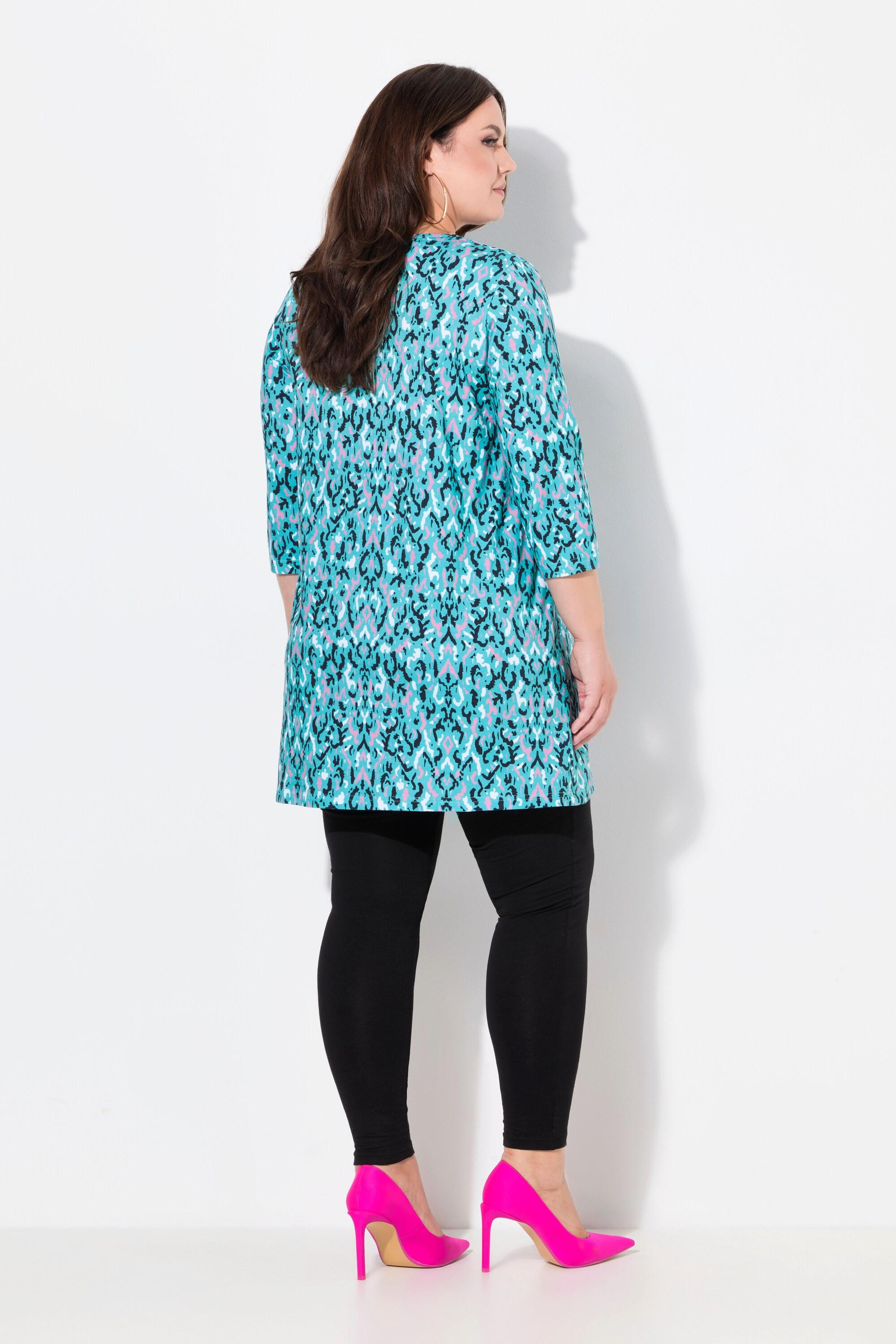 Ulla Popken  Longshirt, A-Linie, Tunika-Ausschnitt, 3/4-Arm 