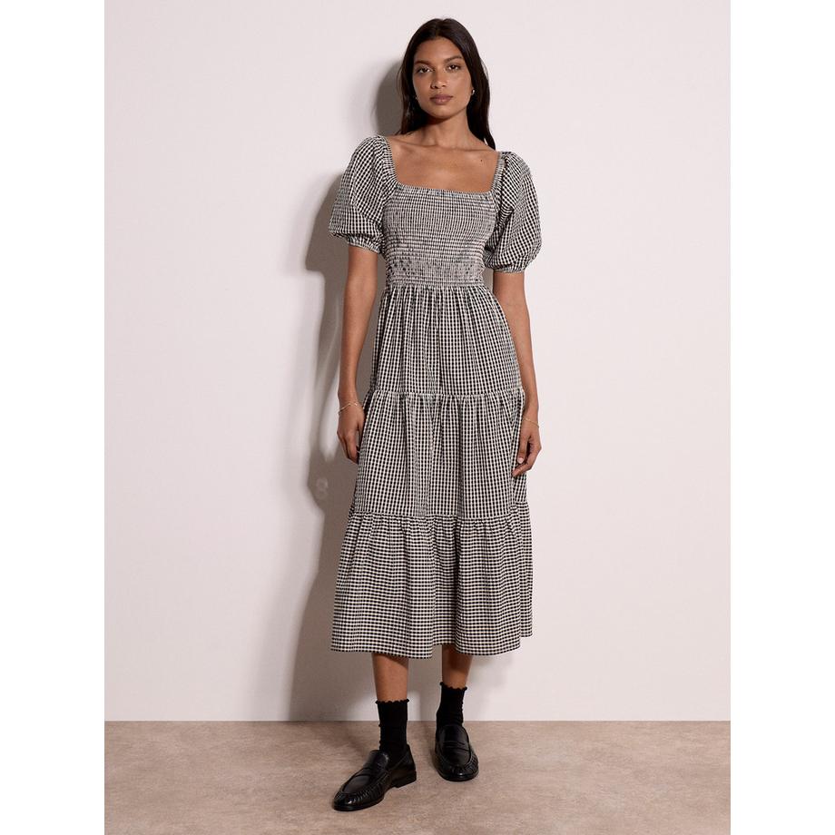APRICOT Milchmädchen-Midaxi-Kleid aus Baumwoll-Gingham  