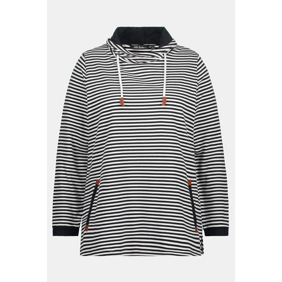Ulla Popken Sweat-shirt Classique Rayé Manches Longues Col Montant  