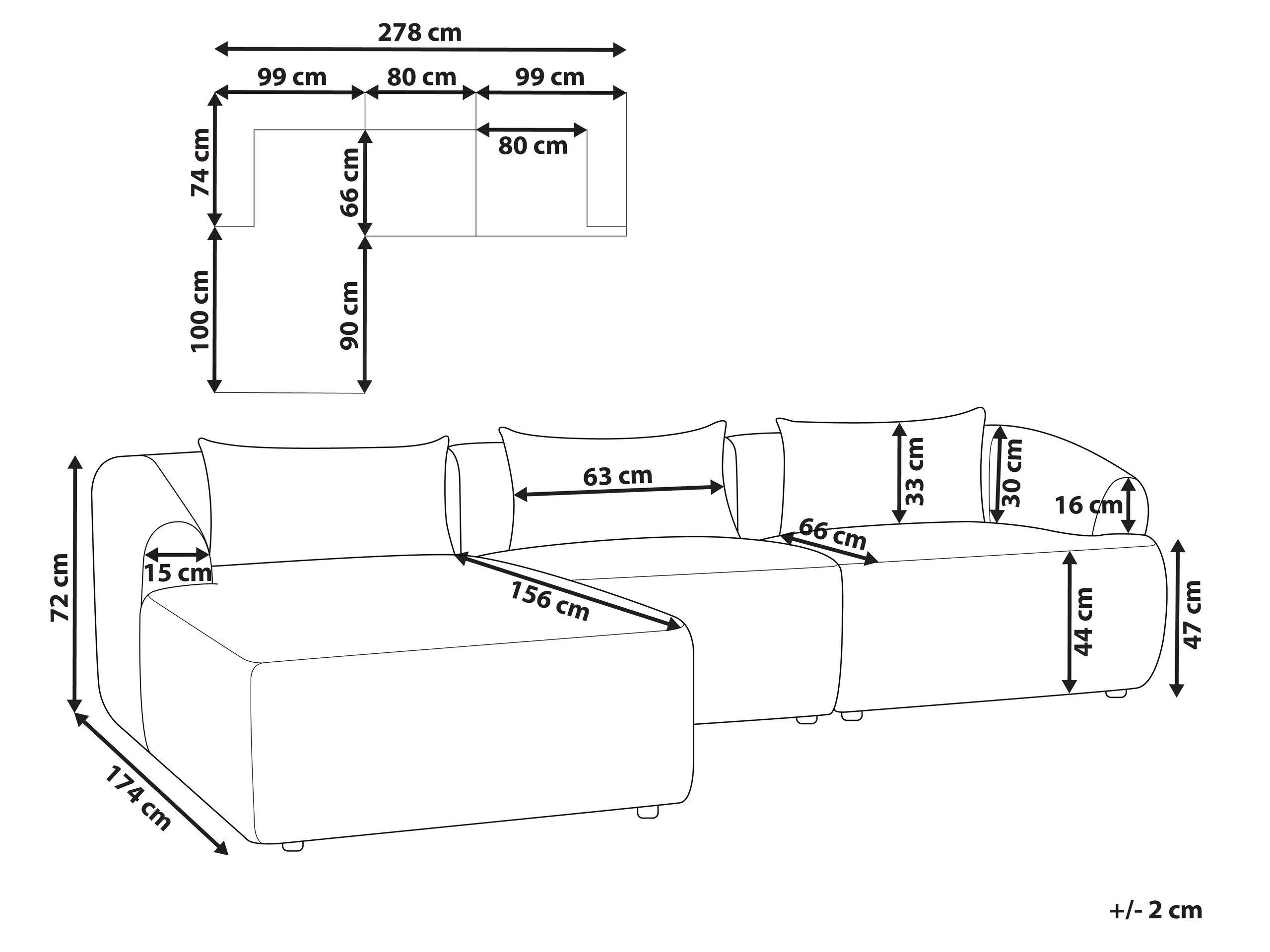 Beliani Ecksofa aus Polyester Modern SVANSELE  