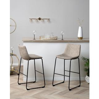 Beliani Set di 2 sedie alte en Tessuto Moderno FRANKS  