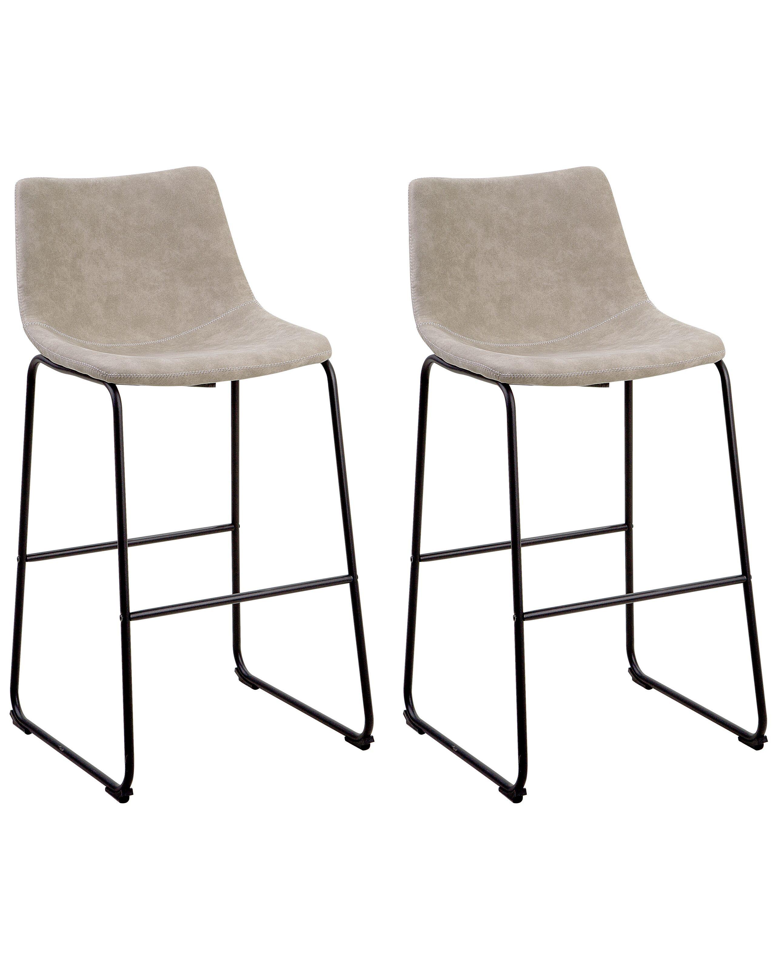 Beliani Set mit 2 Barstühlen aus Polyester Modern FRANKS  