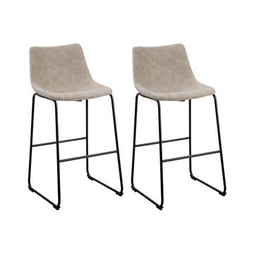 Lot de 2 chaises de bar en Polyester Moderne FRANKS