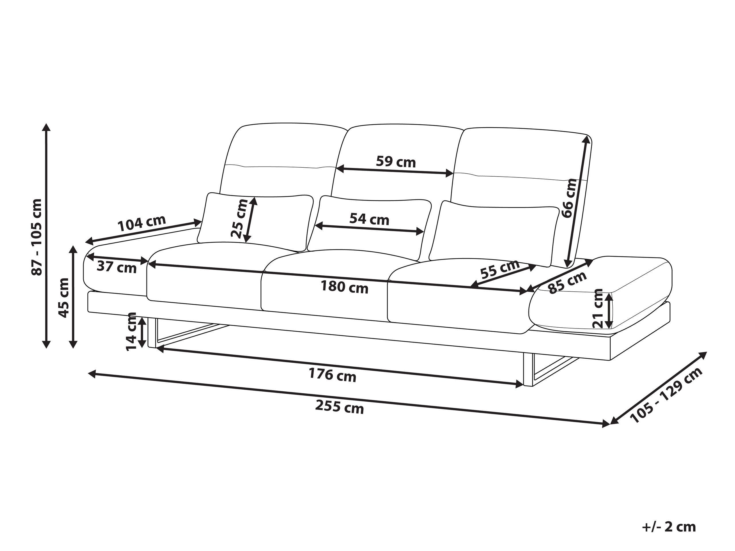 Beliani Canapé 3 places en Tissu Moderne IKAST  