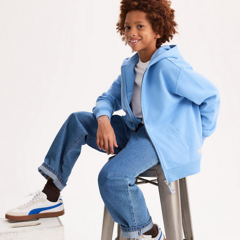 Sweatshirt mit Reissverschluss und Kapuze aus Fleece