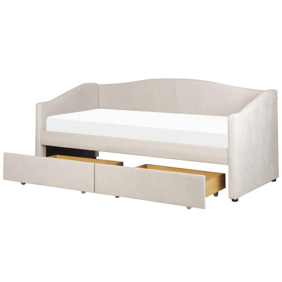 Beliani Letto da giorno con contenitore en Tessuto Classico VITTEL  