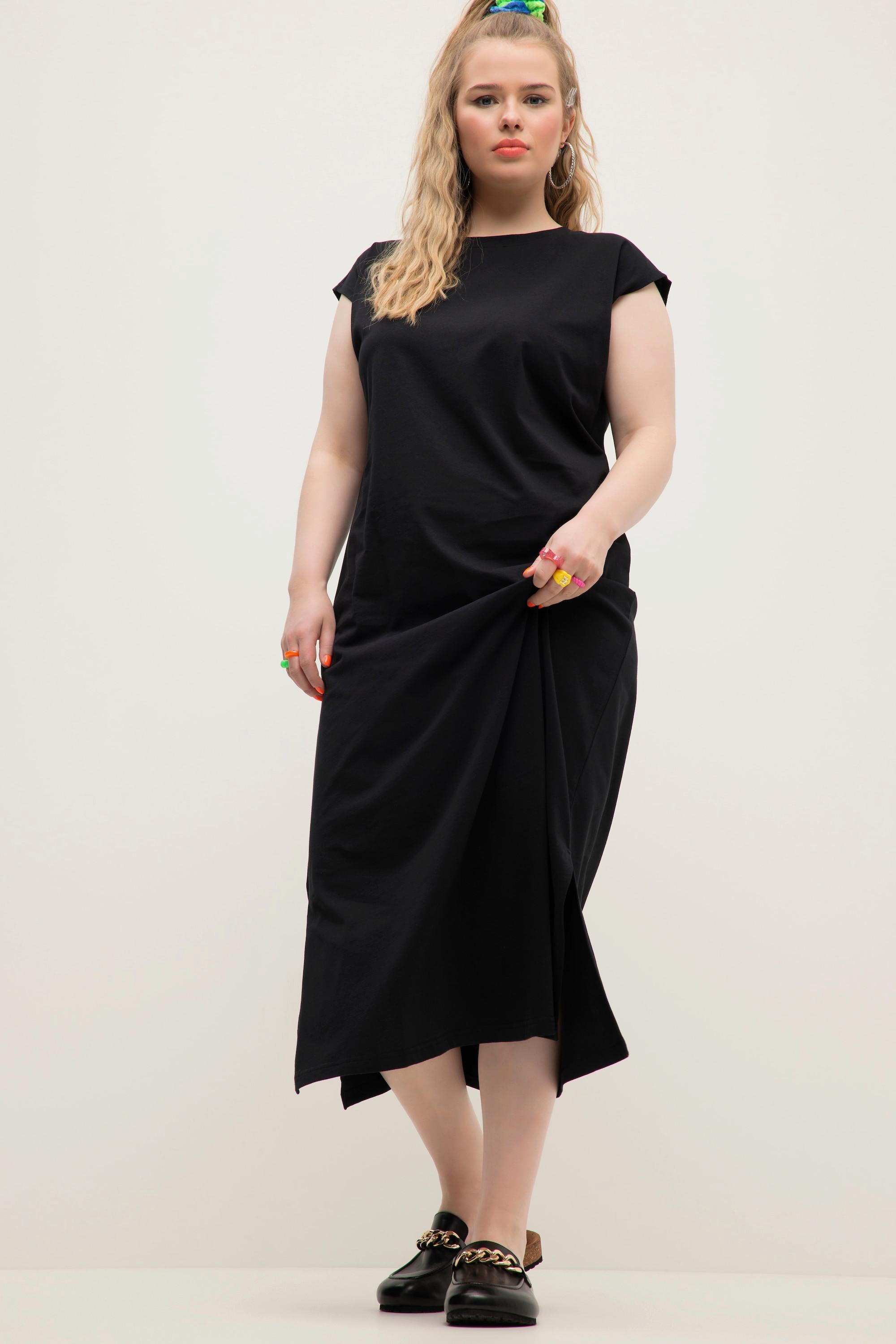 Studio Untold  Robe midi en jersey oversized à encolure ronde et sans manches. Ouverture de type fente sur le côté 