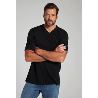 JP1880  T-shirt basic con scollo a V nero 