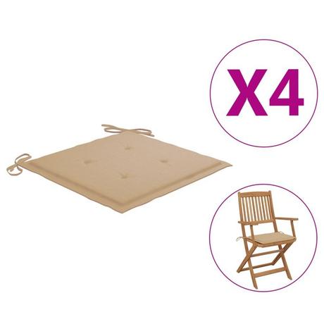 VidaXL Coussins de chaise de jardin 4 pcs   40x40x3 cm  