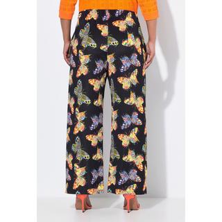 Ulla Popken Pantalon Fluide Papillons Jambe Large Taille Élastique  