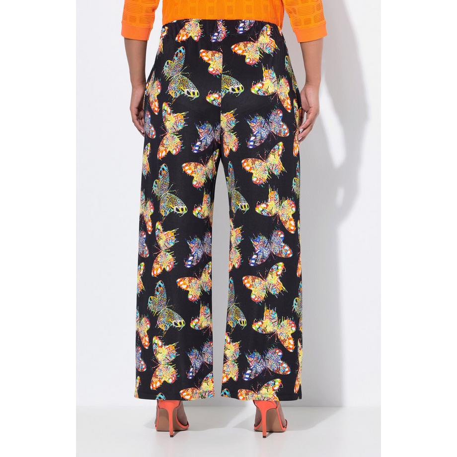 Ulla Popken Pantalon Fluide Papillons Jambe Large Taille Élastique  