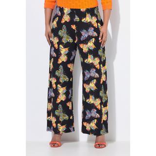 Ulla Popken Pantalon Fluide Papillons Jambe Large Taille Élastique  