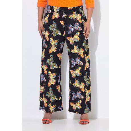 Ulla Popken Pantalon Fluide Papillons Jambe Large Taille Élastique  