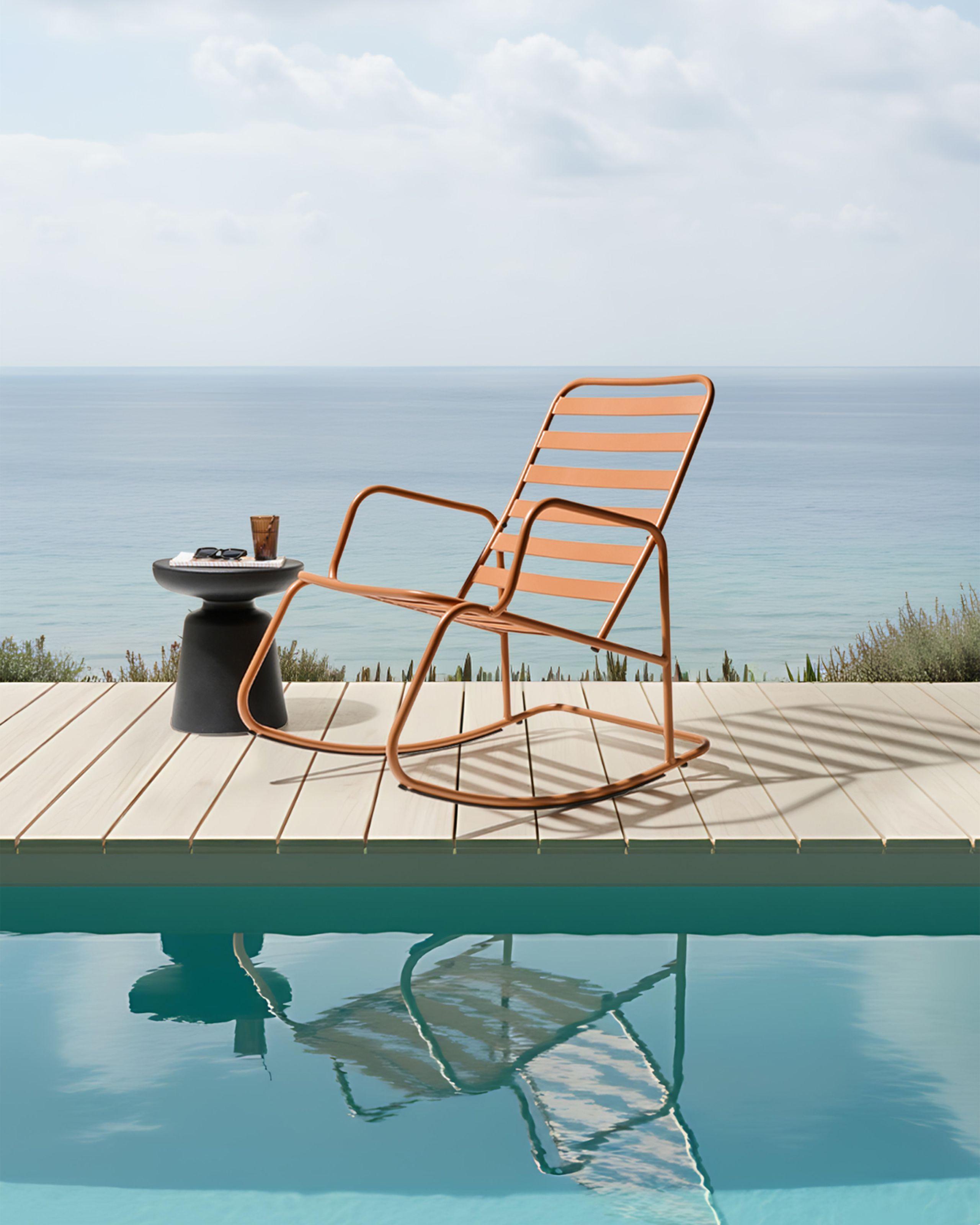 Beliani Fauteuil à bascule de jardin en Aluminium Moderne TURI  