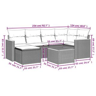 VidaXL Garten sofagarnitur poly-rattan  