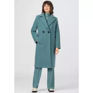 Manteau oversize de longueur midi en fourrure synthétique et en laine mélangée