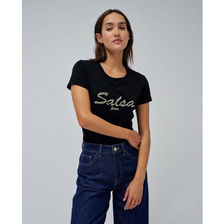 Salsa  T-Shirt Lurex Embroidery Branding T-Shirt 