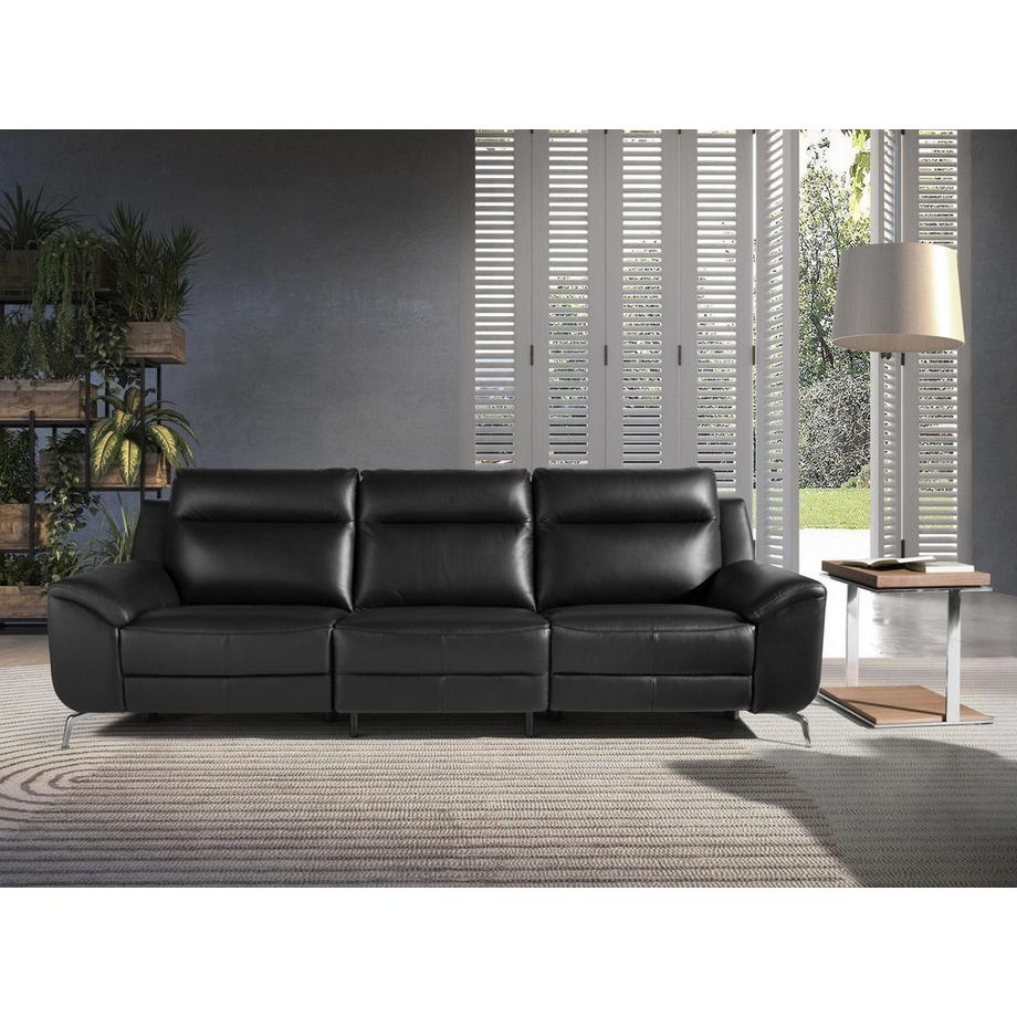 ANGEL CERDA Canapé relax 3 places en cuir noir  