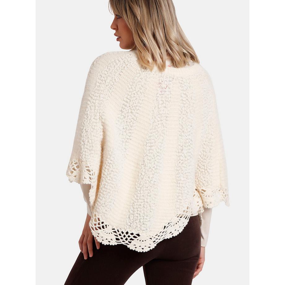 Admas Romantic Unifarbener Poncho  
