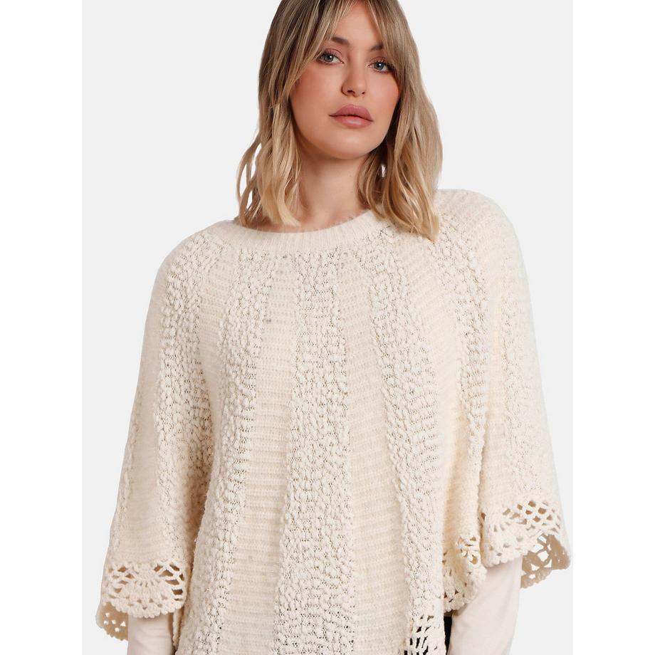 Admas Romantic Unifarbener Poncho  