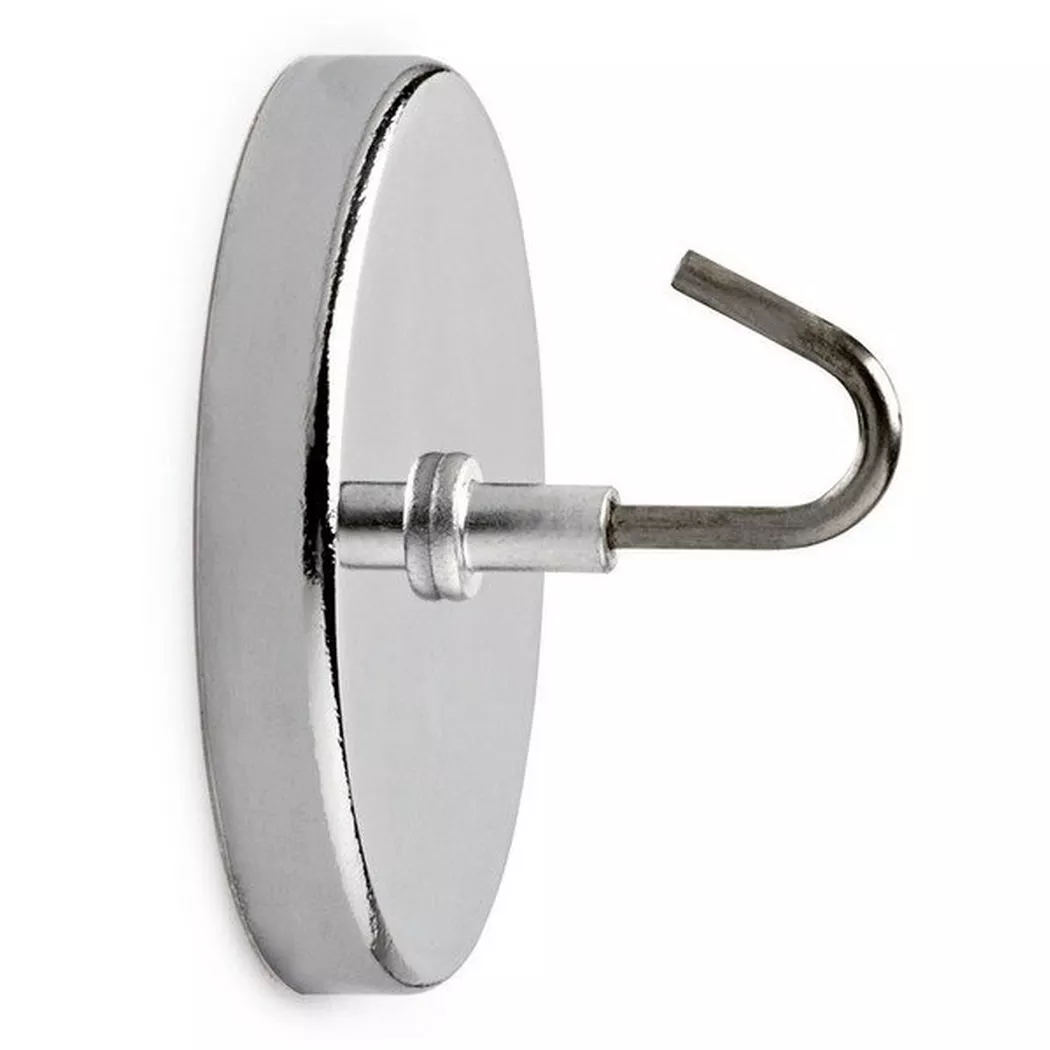 Maul 6155596 Magnet Round Hook Silver Ø52mm H31mm 1 pc