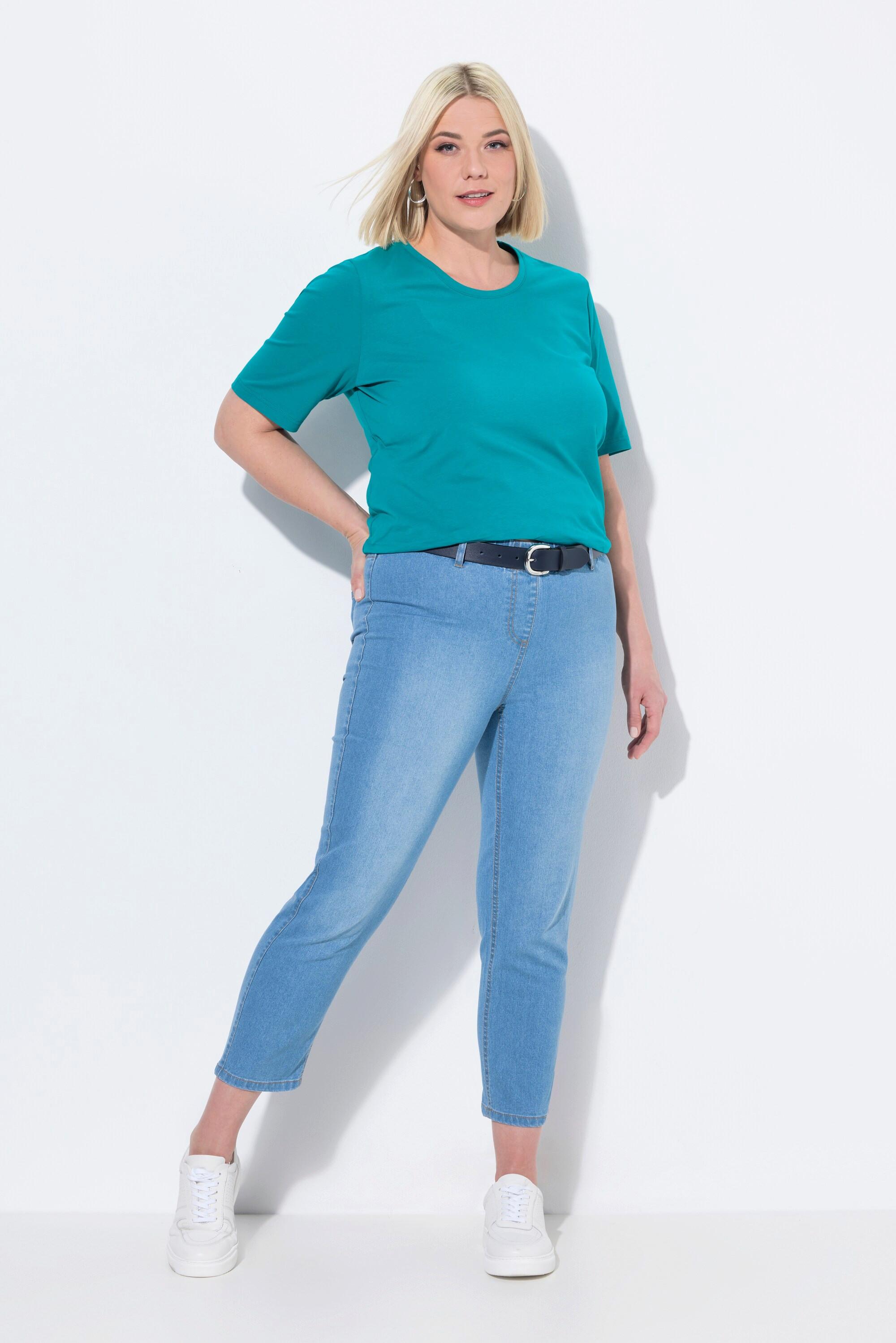 Ulla Popken  Jeggings a 7/8 modello Sienna con taglio della gamba aderente e cintura elastica 