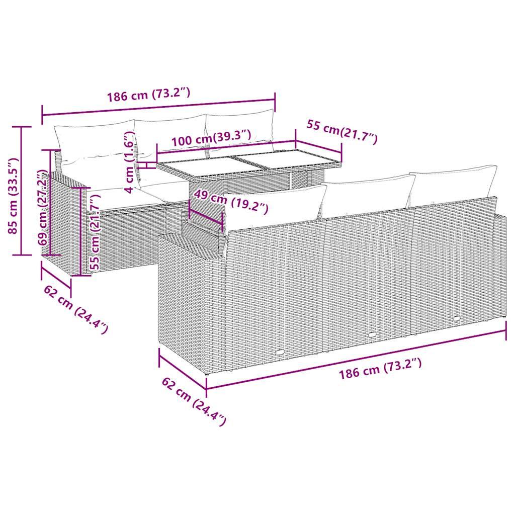 VidaXL Gartensofa set poly-rattan  