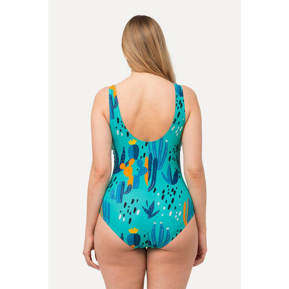 Ulla Popken Costume da bagno Stampa Cactus Coppe Morbide Anelli Decorativi  