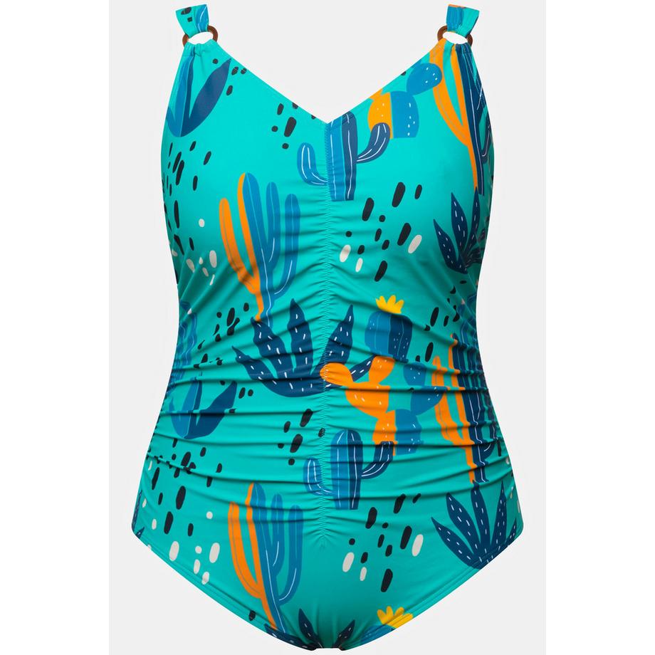 Ulla Popken Costume da bagno Stampa Cactus Coppe Morbide Anelli Decorativi  