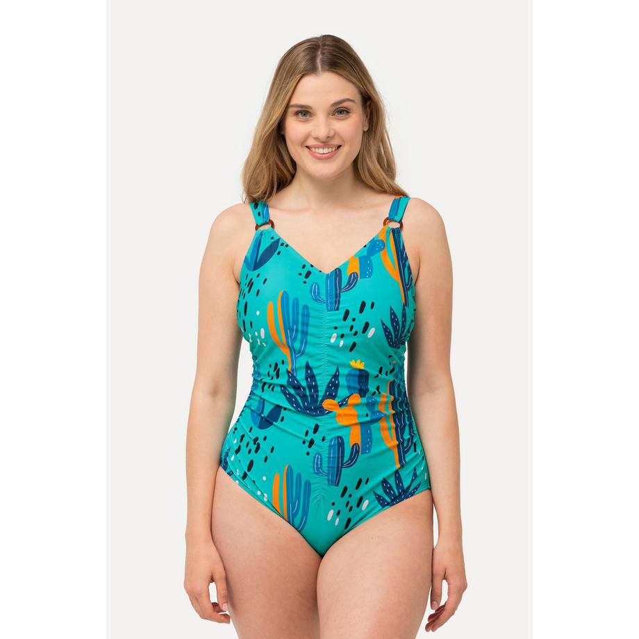 Ulla Popken Costume da bagno Stampa Cactus Coppe Morbide Anelli Decorativi  