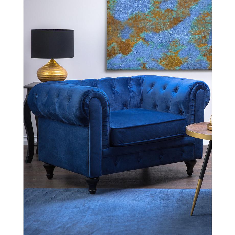 Beliani Sessel aus Samtstoff Glamourös CHESTERFIELD  