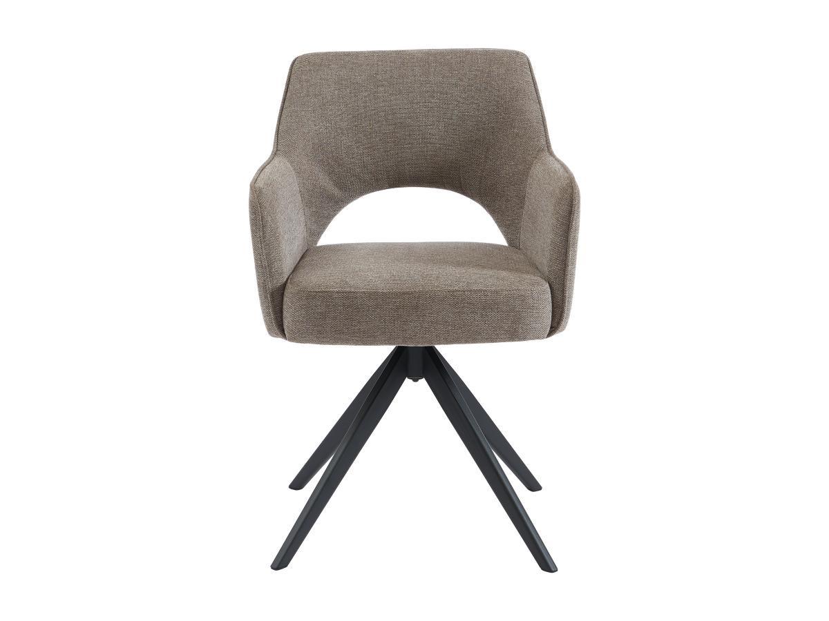 Vente-unique Sedia girevole con braccioli in Tessuto e Metallo Tortora - KONYA  