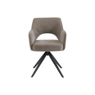 Vente-unique Sedia girevole con braccioli in Tessuto e Metallo Tortora - KONYA  