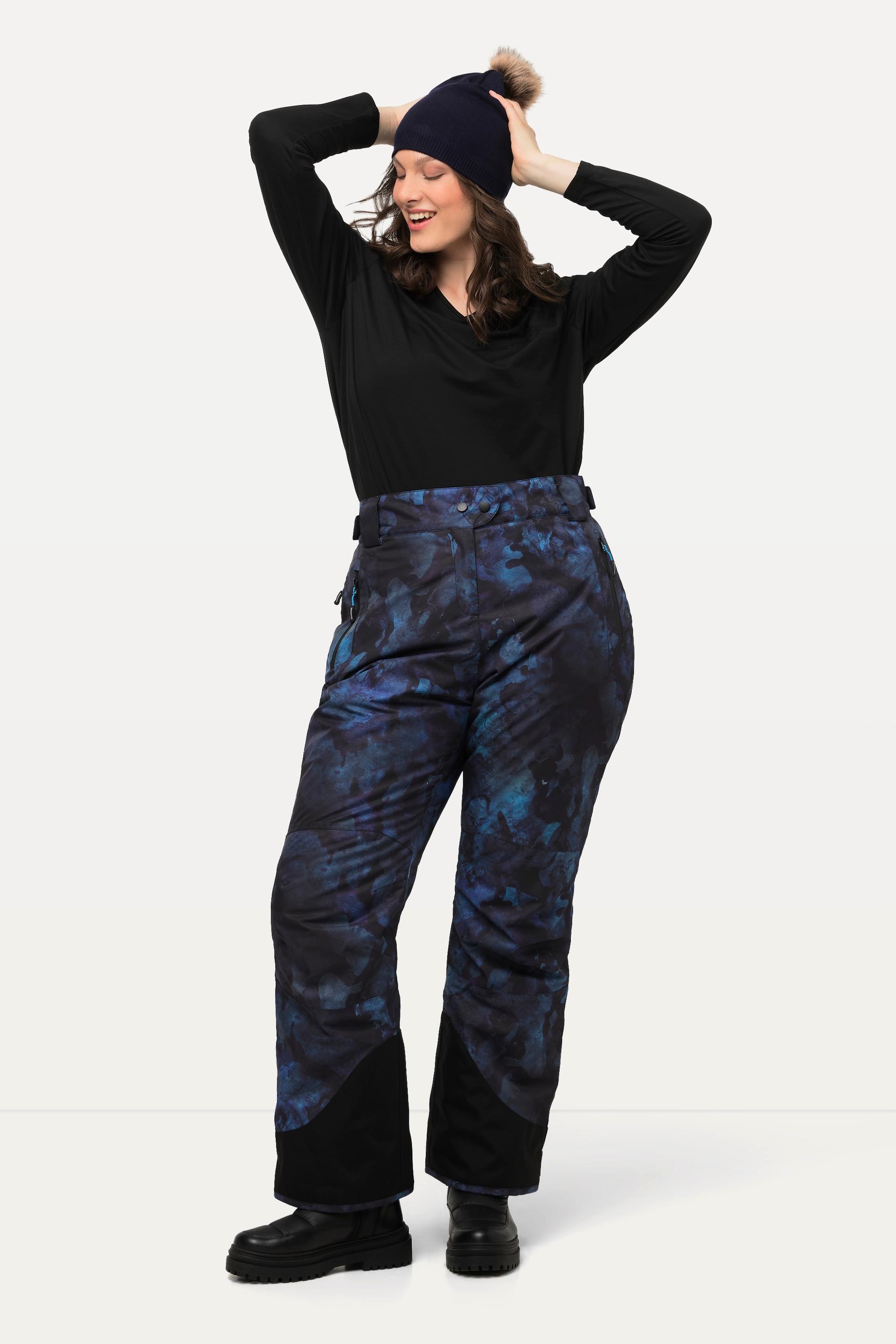 Ulla Popken Pantaloni da sci funzionali impermeabili con linguetta a strappo  