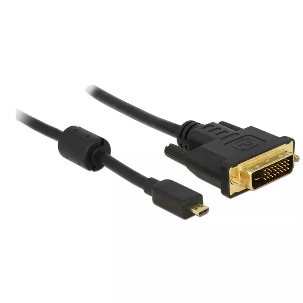 Delock 83585 HDMI Micro-D to DVI-D 24+1 Adapter Cable 1.0m Black G...