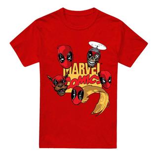 Deadpool Faces T-Shirt Imprimé Graphique  