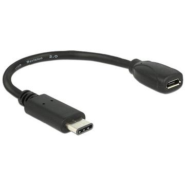 65578 câble USB 0,15 m USB 2.0 USB C Micro-USB B Noir