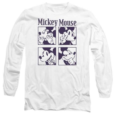 Disney Mickey Mouse Pixelated Expressions T-Shirt Maniche Lunghe  