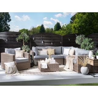 Beliani Set lounge pour jardin en Polyrotin Boho CONTARE  