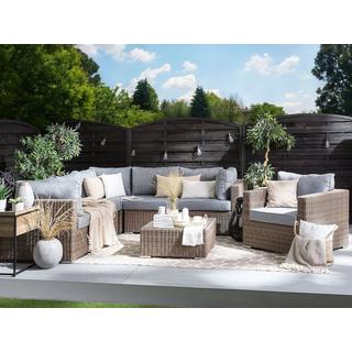 Beliani Set lounge pour jardin en Polyrotin Boho CONTARE  