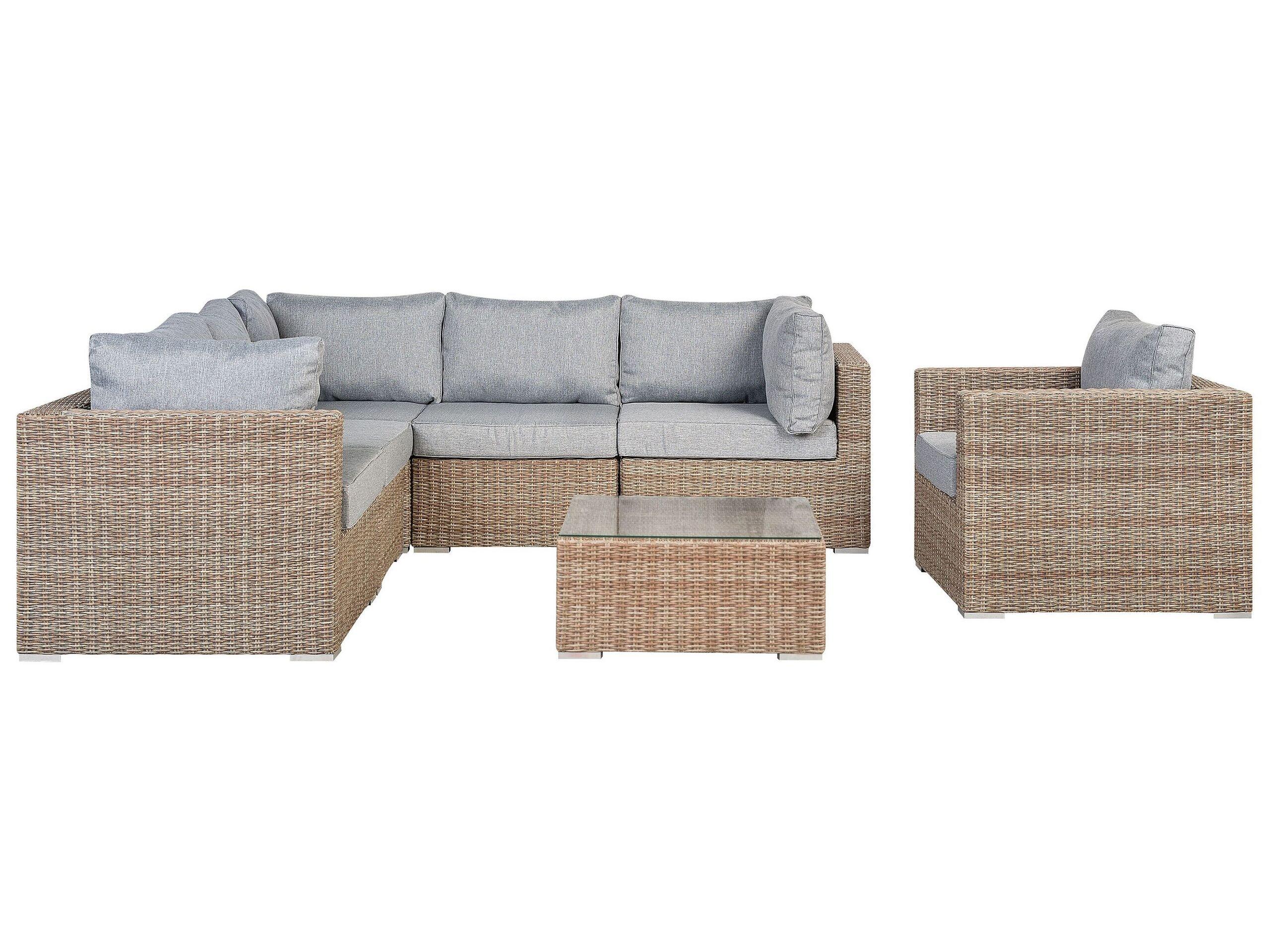 Beliani Set lounge pour jardin en Polyrotin Boho CONTARE  