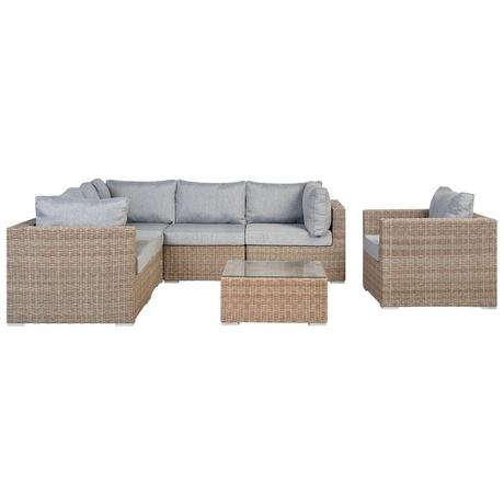 Beliani Set lounge pour jardin en Polyrotin Boho CONTARE  