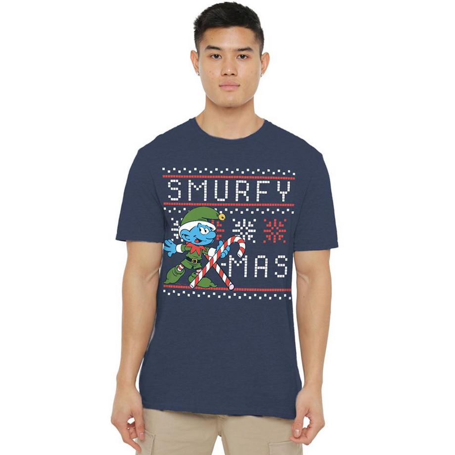 Les Stroumpfs  T-ShirtNoël Motiftyle Bâton De Sucre D´orge 