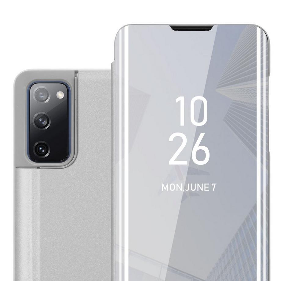 Housse compatible avec Samsung Galaxy S20 FE - Clear View étui de protection miroir avec fonction de support Protection à 360 degrés